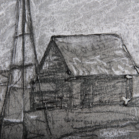 Farm view sketch I by Mercana Studio a Hand Embellished Textured Canvas from Mercana - Luna Furniture