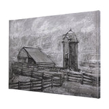 Farm view sketch II by Mercana Studio a Hand Embellished Textured Canvas from Mercana - Luna Furniture