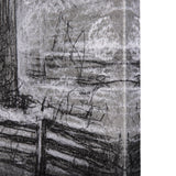 Farm view sketch II by Mercana Studio a Hand Embellished Textured Canvas from Mercana - Luna Furniture