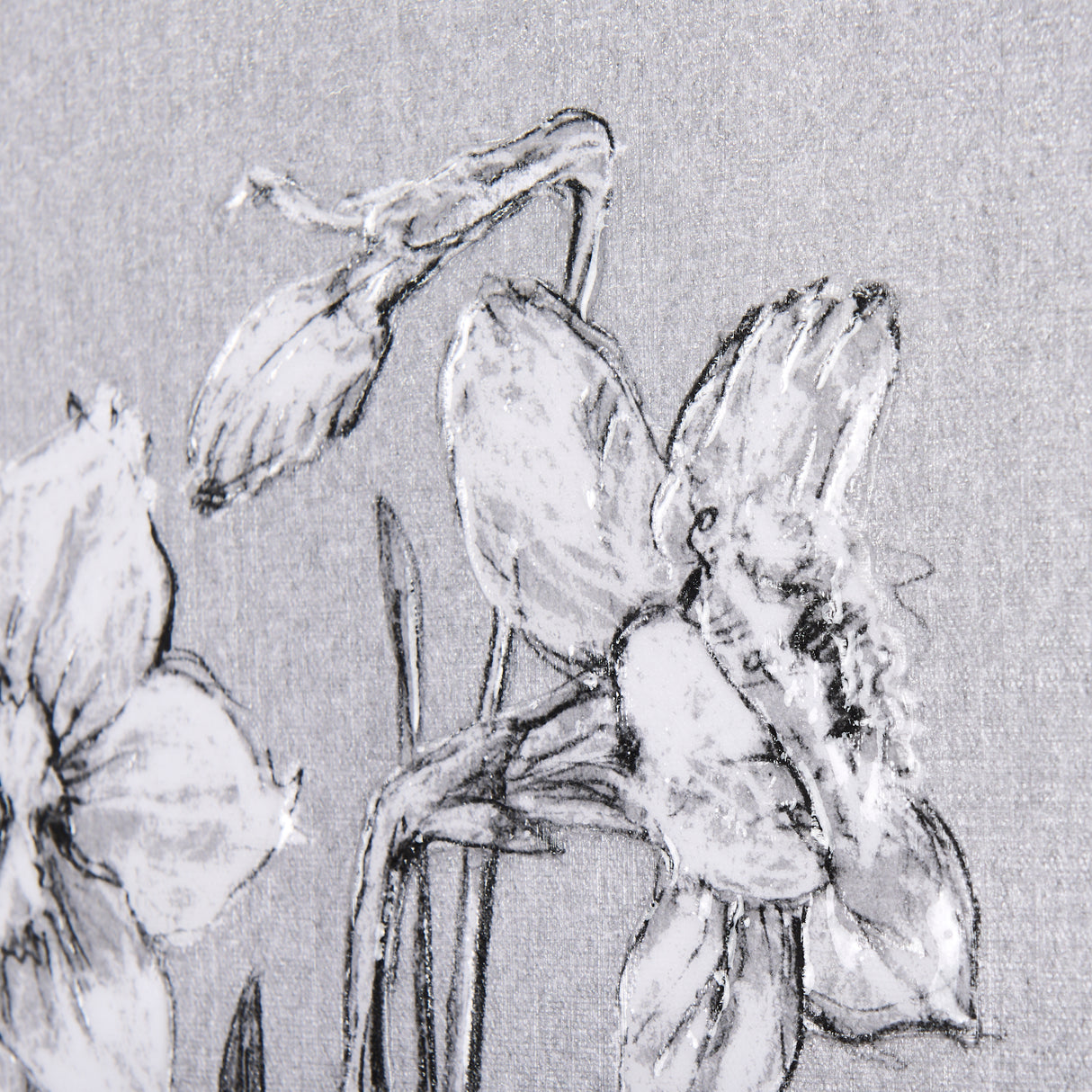 Botanical sketches II (Grey) by Mercana Studio a Hand Embellished Textured Canvas from Mercana - Luna Furniture