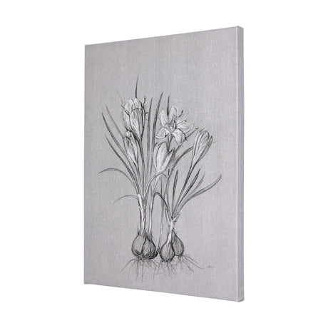 Botanical sketches V (Grey) by Mercana Studio a Hand Embellished Textured Canvas from Mercana - Luna Furniture