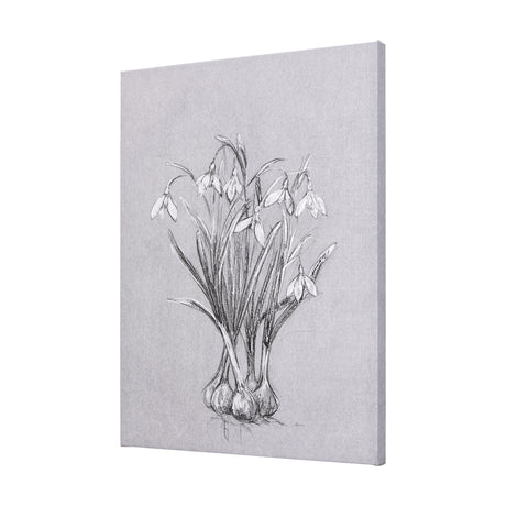 Botanical sketches VI (Grey) by Mercana Studio a Hand Embellished Textured Canvas from Mercana - Luna Furniture