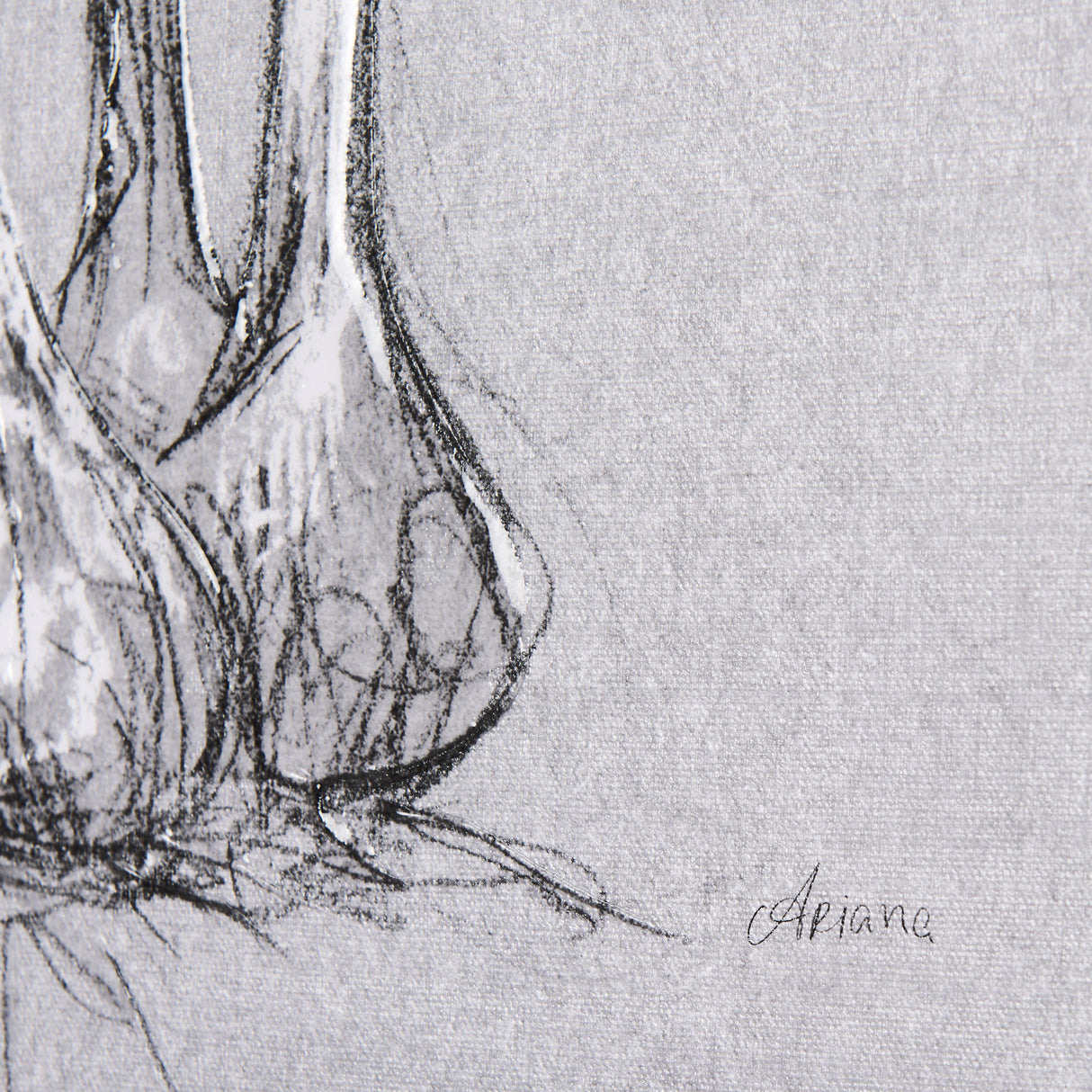 Botanical sketches VI (Grey) by Mercana Studio a Hand Embellished Textured Canvas from Mercana - Luna Furniture
