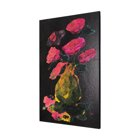 Midnight Flower I by Mercana Studio a Hand Embellished Textured Canvas from Mercana - Luna Furniture