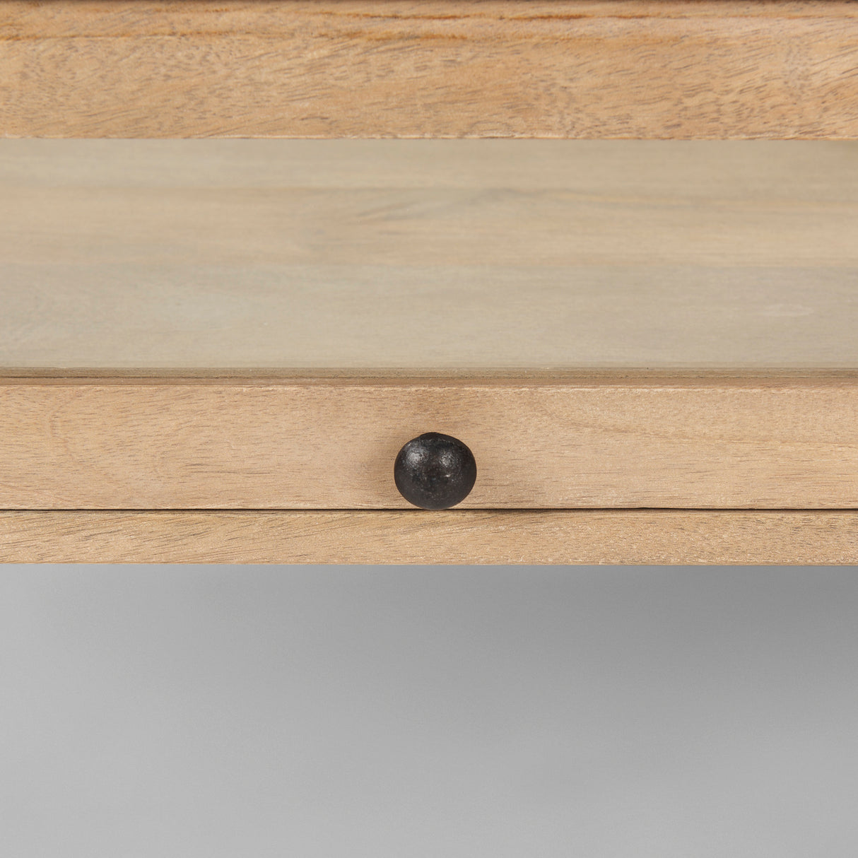 Arelius 42"L Rectangular Light Brown Wood w/ Black Metal Base Display Coffee Table from Mercana - Luna Furniture