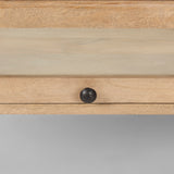 Arelius 42"L Rectangular Light Brown Wood w/ Black Metal Base Display Coffee Table from Mercana - Luna Furniture