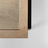 Arelius 42"L Rectangular Light Brown Wood w/ Black Metal Base Display Coffee Table from Mercana - Luna Furniture