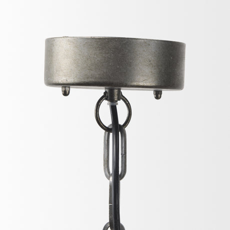 Selma White Wood Bead and Metal Chandelier from Mercana - Luna Furniture