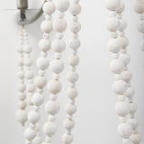 Selma White Wood Bead and Metal Chandelier from Mercana - Luna Furniture