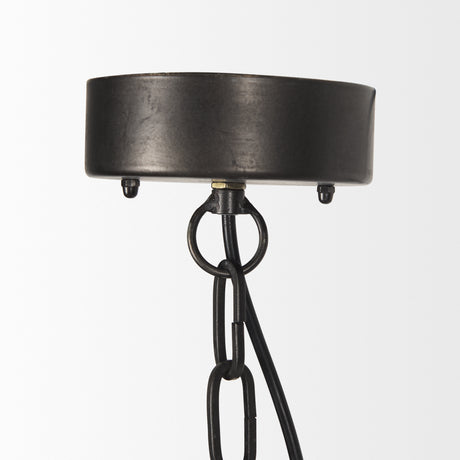 Selma Black Wood Bead and Metal Chandelier from Mercana - Luna Furniture