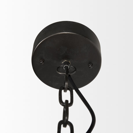 Selma Black Wood Bead and Metal Chandelier from Mercana - Luna Furniture