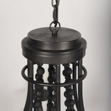 Selma Black Wood Bead and Metal Chandelier from Mercana - Luna Furniture