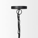 Karina 24" Round Matte Black Hammered Metal Dome Pendant Light from Mercana - Luna Furniture