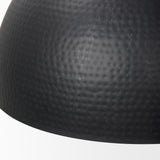Karina 24" Round Matte Black Hammered Metal Dome Pendant Light from Mercana - Luna Furniture