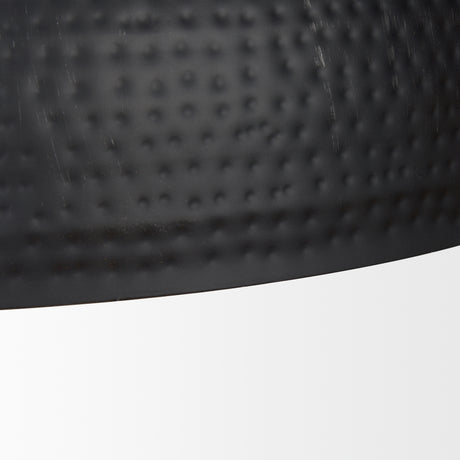Karina 36" Round Matte Black Hammered Metal Dome Pendant Light from Mercana - Luna Furniture