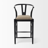 Trixie Black Wood Frame w/ Dark Taupe Fabric Seat Counter Stool from Mercana - Luna Furniture