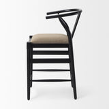 Trixie Black Wood Frame w/ Dark Taupe Fabric Seat Counter Stool from Mercana - Luna Furniture