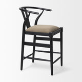 Trixie Black Wood Frame w/ Dark Taupe Fabric Seat Counter Stool from Mercana - Luna Furniture