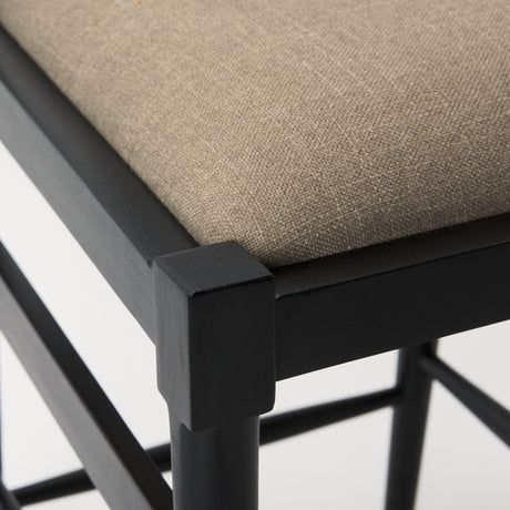 Trixie Black Wood Frame w/ Dark Taupe Fabric Seat Counter Stool from Mercana - Luna Furniture
