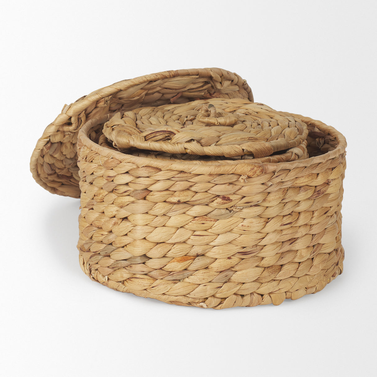 Kea Set of 3 Nesting Water Hyacinth Boxes with Lids from Mercana - Luna Furniture