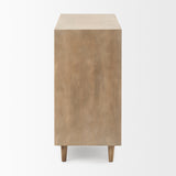 Tucker Light Brown Wood w/ Carved Arch Pattern 2 Door Accent Cabinet from Mercana - Luna Furniture