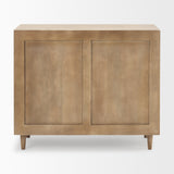 Tucker Light Brown Wood w/ Carved Arch Pattern 2 Door Accent Cabinet from Mercana - Luna Furniture