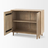 Tucker Light Brown Wood w/ Carved Arch Pattern 2 Door Accent Cabinet from Mercana - Luna Furniture