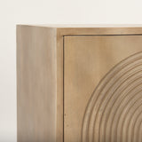 Tucker Light Brown Wood w/ Carved Arch Pattern 2 Door Accent Cabinet from Mercana - Luna Furniture