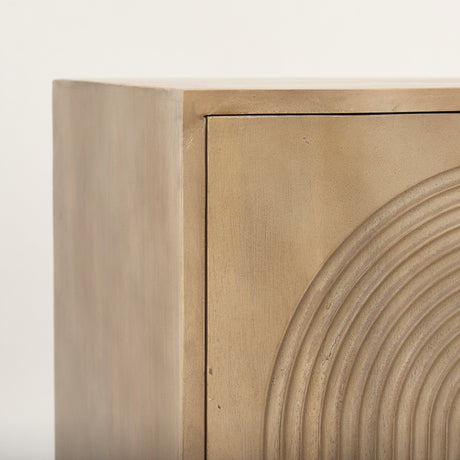 Tucker Light Brown Wood w/ Carved Arch Pattern 2 Door Accent Cabinet from Mercana - Luna Furniture