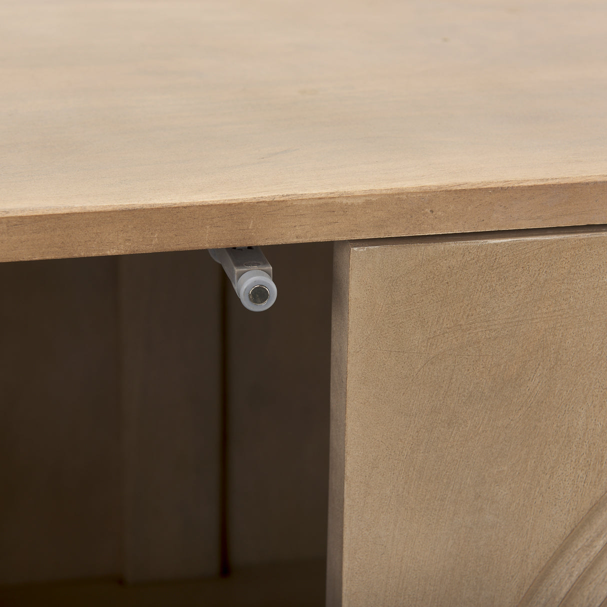Tucker Light Brown Wood w/ Carved Arch Pattern 2 Door Accent Cabinet from Mercana - Luna Furniture