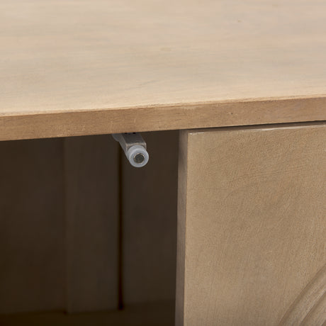 Tucker Light Brown Wood w/ Carved Arch Pattern 2 Door Accent Cabinet from Mercana - Luna Furniture