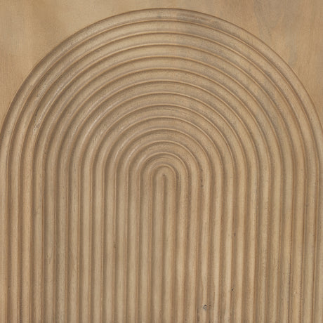 Tucker Light Brown Wood w/ Carved Arch Pattern 2 Door Accent Cabinet from Mercana - Luna Furniture