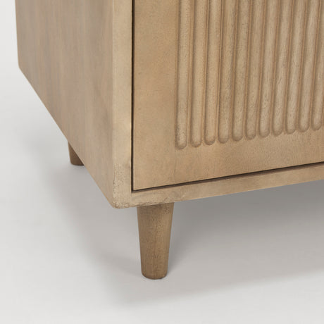 Tucker Light Brown Wood w/ Carved Arch Pattern 2 Door Accent Cabinet from Mercana - Luna Furniture