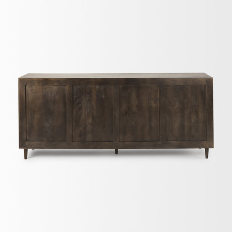 Tucker Dark Brown w/ Carved Arch Pattern 4 Door Sideboard from Mercana - Luna Furniture