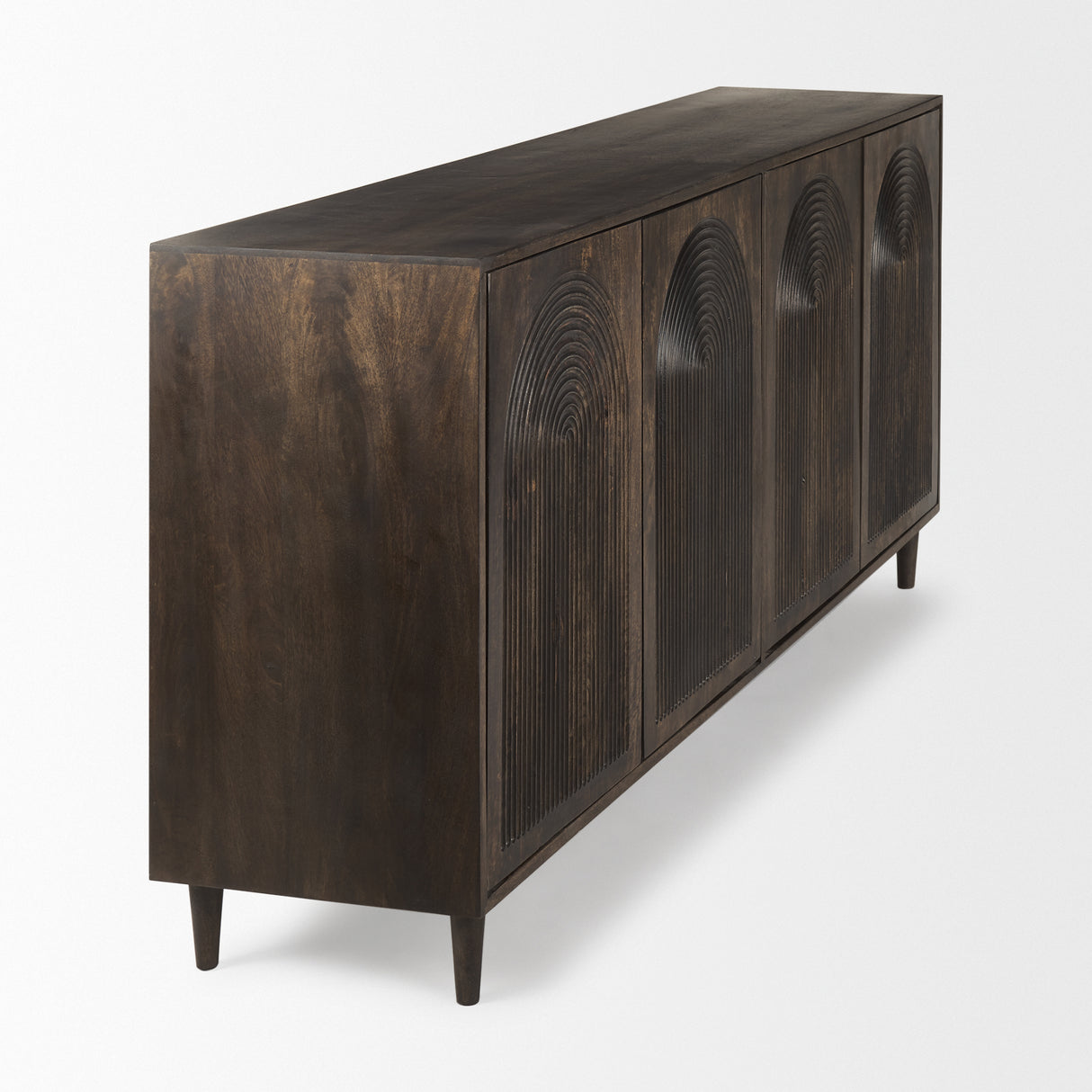 Tucker Dark Brown w/ Carved Arch Pattern 4 Door Sideboard from Mercana - Luna Furniture
