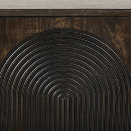 Tucker Dark Brown w/ Carved Arch Pattern 4 Door Sideboard from Mercana - Luna Furniture