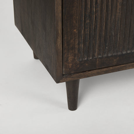 Tucker Dark Brown w/ Carved Arch Pattern 4 Door Sideboard from Mercana - Luna Furniture