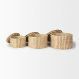 Kailini Set of 3 Nesting Seagrass & Palm Leaf Boxes with Lids from Mercana - Luna Furniture