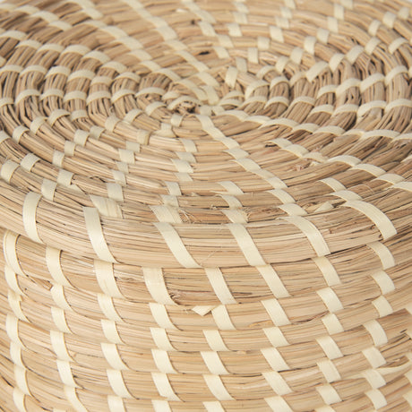 Kailini Set of 3 Nesting Seagrass & Palm Leaf Boxes with Lids from Mercana - Luna Furniture