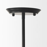 Farrah Frosted Glass Globe set in Matte Black Metal Pendant Ceiling Light from Mercana - Luna Furniture