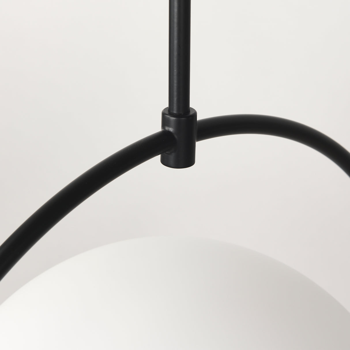 Farrah Frosted Glass Globe set in Matte Black Metal Pendant Ceiling Light from Mercana - Luna Furniture