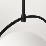 Farrah Frosted Glass Globe set in Matte Black Metal Pendant Ceiling Light from Mercana - Luna Furniture
