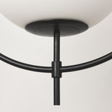 Farrah Frosted Glass Globe set in Matte Black Metal Pendant Ceiling Light from Mercana - Luna Furniture