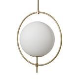 Farrah Frosted Glass Globe w/ Gold Metal Pendant Light from Mercana - Luna Furniture