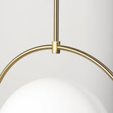 Farrah Frosted Glass Globe w/ Gold Metal Pendant Light from Mercana - Luna Furniture