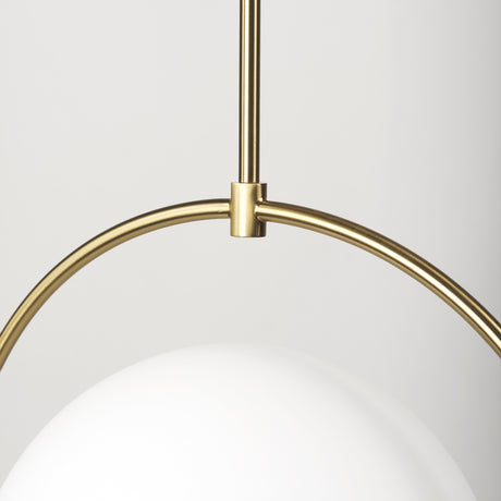 Farrah Frosted Glass Globe w/ Gold Metal Pendant Light from Mercana - Luna Furniture