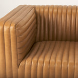Ricciardo Cognac Leather Upholstered Arm Chair from Mercana - Luna Furniture