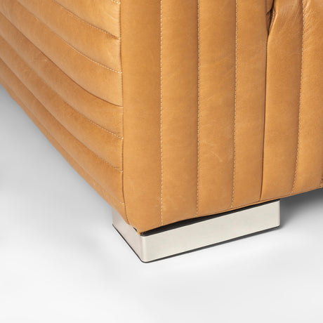 Ricciardo Cognac Leather Upholstered Arm Chair from Mercana - Luna Furniture