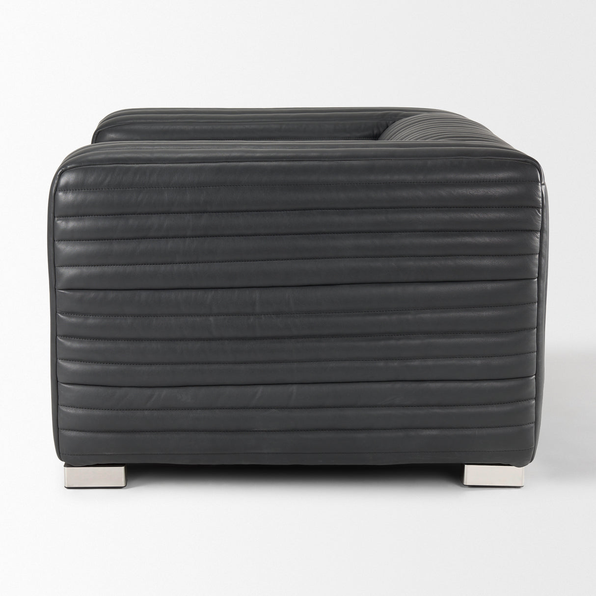Ricciardo Black Leather Upholstered Arm Chair from Mercana - Luna Furniture