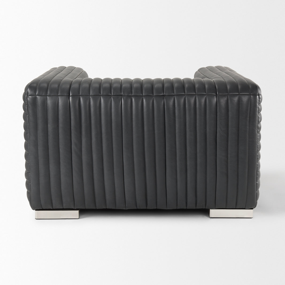 Ricciardo Black Leather Upholstered Arm Chair from Mercana - Luna Furniture